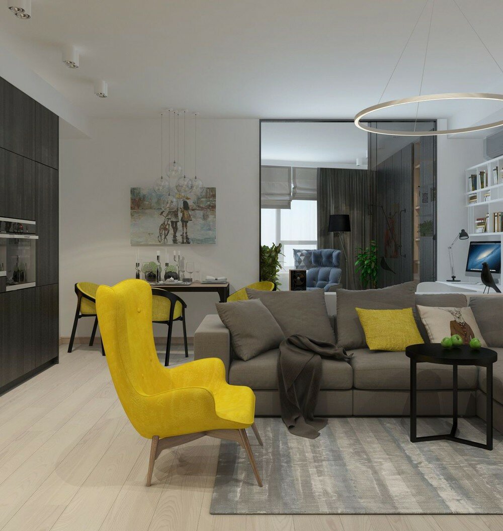 Дизайн 2 комнатной квартиры — яркий минимализм в интерьере (15 фото)
